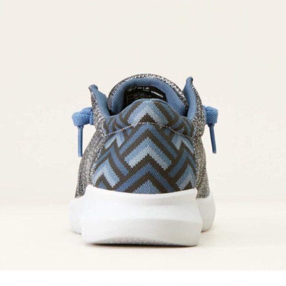 Ariat Hilo Heather Grey/Blue Aztec print,FLX Foam sole,moc toe,stretch lace - Picture 6 of 13